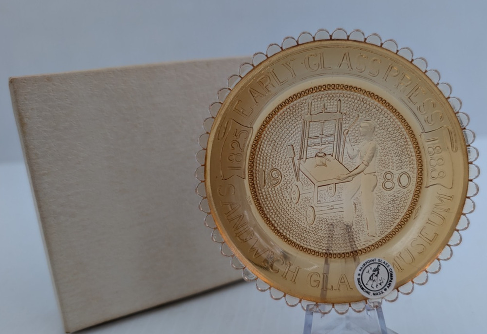 Sandwich Glass Museum Early Press Glass Window Decor Pairpoint Cup Plate